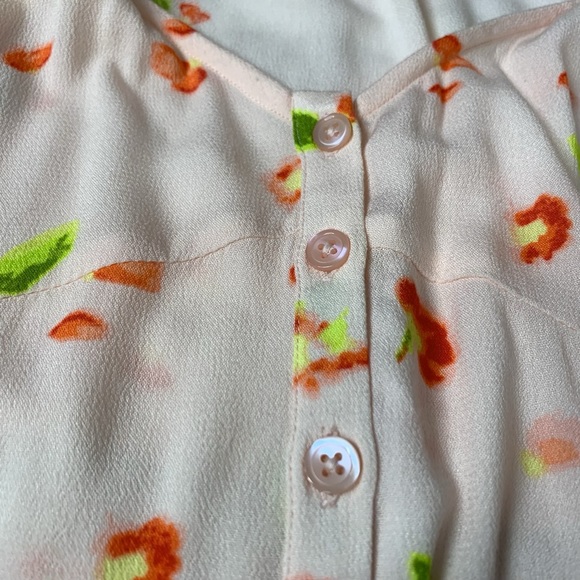 BP Easy Floral Print Button Front Skater Minidress Pink Women's Plus Size Dress - Picture 8 of 11